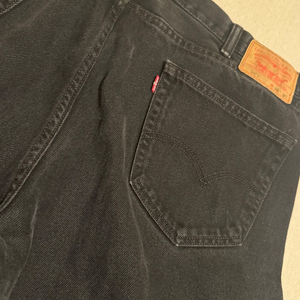 Vintage 1996 Levi's 505 Black Jeans 40x30 Straight Leg 90s Made in USA